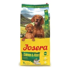 Josera Mother & Puppy Salmon & Rice – sausas maistas nėščioms, žindančioms kalėms ir šuniukams iki 8 savaičių