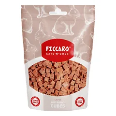 Ficcaro minkšti triušienos kubeliai skanėstai šunims ir katėms