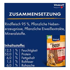Vitakraft BEEF jautienos juostelės, skanėstai šunims — 4 nuotrauka