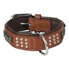Flamingo Halsband Sedona Leder mit Nieten braun
