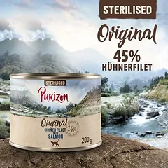 Purizon Adult Sterilised begrūdis drėgnas maistas katėms 6 x 200 g