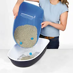Trixie Berto Cat Litter Tray su atskyrimo sistema, tamsiai pilka/pastelinė, 59 x 39 x 22 cm — 3 nuotrauka