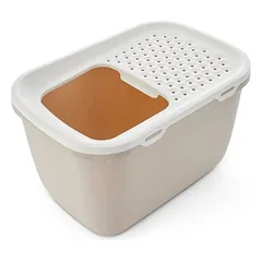 Savic kačių tualetas Hop In Giant, moka / balta — 5 nuotrauka