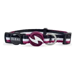 Dashi Stripes Purple & Black Katės Antkaklis - violetinis ir juodas dryžuotas antkaklis katėms — 2 nuotrauka