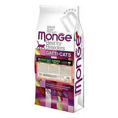 Monge Breeder BWild Grain Free Adult su lašiša ir žirneliais, sausas maistas katėms 10 kg