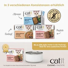 Catit Cuisine paštetas, drėgnas maistas katėms 12 x 95 g — 5 nuotrauka