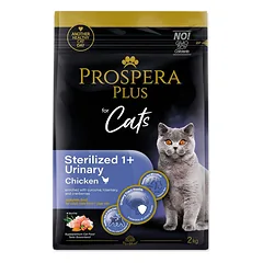 Prospera Plus Sterilized 1+ Chicken Urinary sausas maistas sterilizuotiems katėms šlapimo takų sveikatai, 2 kg — 2 nuotrauka