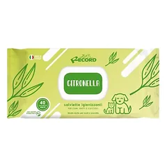 Record Citronella servetėlės 40 vnt. - universalios servetėlės šunų ir kačių kailiui, akims ir ausims valyti, su citrinžolės kvapu, 40szt — 2 nuotrauka
