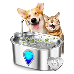 IntiMeg Katzen-Trinkbrunnen aus Edelstahl, 3,2 Liter