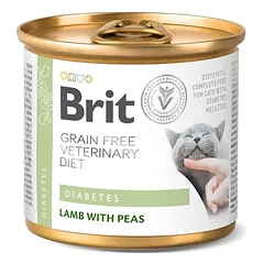 BRIT GF Veterinary Diets Diabetes Lamb with Peas konservai katėms 200 g parduotuvėje fera.lt