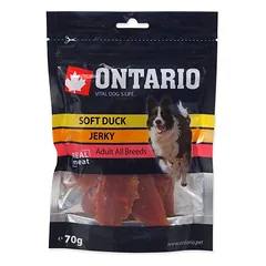 Ontario Soft Duck Jerky minkšti antienos mėsos gabalėliai šunims, 70 g