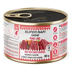 SUPER RAFI Mini Pure Line su jautiena ir batatais 185g drėgnas maistas mažų veislių šunims