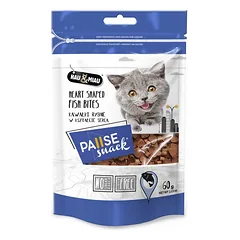 Hau&Miau Skanėstai katėms Širdies formos žuvies kąsneliai 60g (pak. 10)