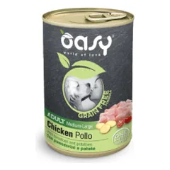 Oasy Grain Free Adult Medium & Large Chicken konservai su vištiena šunims