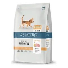 Quattro Kitten sausas kačiukų pašaras su daug paukštienos, 1,5 kg