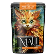 Mau Pate&amp;Fillet konservai jauniems kačiukams su antiena, mangais ir erškėtrožėmis, 85 g