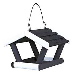Trixie Natura Hanging Bird Feeder lauko paukščių lesykla iš medžio, juoda/balta, 17 × 19 × 14 cm — 2 nuotrauka