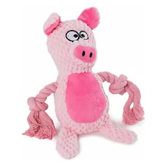 Happet pliušinis žaislas šuniui, rožinis paršelis, 22cm — 3 nuotrauka