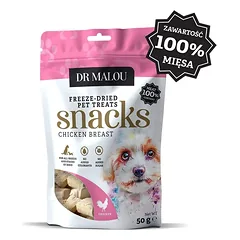 DR MALOU Mėsos kubeliai iš 100 % liofilizuotos vištienos krūtinėlės, 2 x 50 g, skanėstai šunims