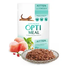 Optimeal konservai su vištiena kačiukams - Pet24