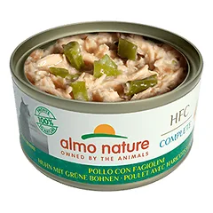 Almo Nature HFC Complete vištiena su žaliomis pupelėmis, konservai suaugusioms katėms, 70 g — 2 nuotrauka