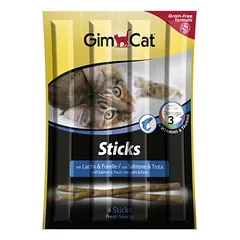 GimCat Sticks Salmon & Trout Grain Free skanėstai katėms su lašiša ir upėtakiu (4 vnt)