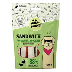 Mr.Bandit Sandwich su jautiena ir triušiena, skanėstai šunims 500 g