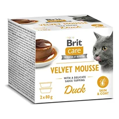 BRIT Care Cat Velvet Mousse Duck 2x80 g ančių mėsos tyrė, drėgnas kačių maistas