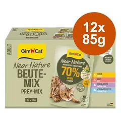 GimCat Near Nature bandomasis rinkinys, drėgnas maistas katėms 12 x 85 g