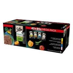 SHEBA Nature's Collection Flavour Selection 40x85 g - Visavertis drėgnas ėdalas suaugusioms katėms, su padažu