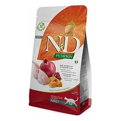 Farmina N&D Cat Pumpkin Adult su putpelėmis ir granatais, sausas maistas katėms 1,5 kg — 2 nuotrauka