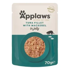 Applaws Cat Pouch in Jelly konservai su tunu ir skumbre drebučiuose katėms