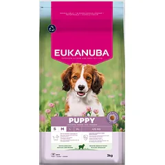 Eukanuba Life Care Puppy S/M sausas maistas mažų ir vidutinių veislių šuniukams su ėriena ir ryžiais, 3 kg