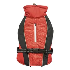 Duvo+ Hundemantel Hi Vis Casual rot/schwarz