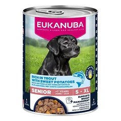 EUKANUBA Life Care Senior Rich in Trout 400 g paštetas vyresniems šunims, turintis upėtakį ir batatus nuotrauka