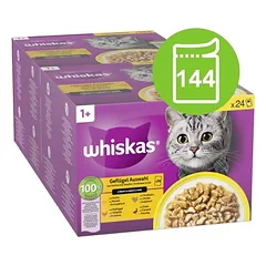 Jumbopack Whiskas 1+ Adult Frischebeutel 144 x 85 g