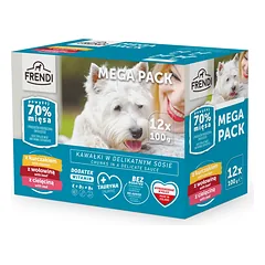 Frendi paketėliai šunims (vištiena / jautiena / veršiena) 12x100g