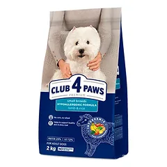 CLUB 4 PAWS PREMIUM „ĖRIENA IR RYŽIAI“ SUAUGUSIEMS MAŽOMS VEISLĖMS ŠUNIMS. PILNAVERTIS SAUSAS PAŠARAS 900g. – 14kg.
