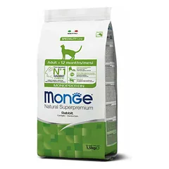 Monge Monoprotein Rabbit super premium pašaras katėms su triušiena 1,5kg parduotuvėje 1petshop.lt