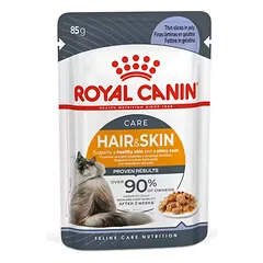 Hair & Skin Care (želė) drėgnas pašaras katėms Royal Canin (ploni griežinėliai želėje)