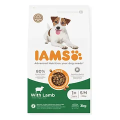 IAMS sausas maistas mažų ir vidutinių veislių šunims su ėriena, S/M, 3 kg