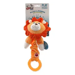 Let`s Play pliušinis kramtomasis žiedas su iškilimais, oranžinis, 30 cm — 2 nuotrauka
