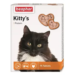 Beaphar Kitty’s + Protein (Fish) vitaminai katėms su žuvies skoniu, skanėstas, 75 tabletės