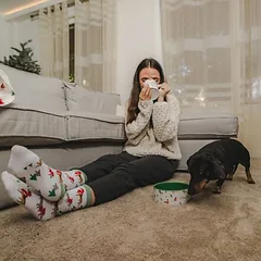TIAKI puodelio ir dubenėlio rinkinys „Funny Winter Dogs“, Dideliems 26–45 kg — 2 nuotrauka