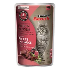 Super Benek begrūdė garuose virta filė, drėgnas maistas katėms 28 x 85 g — 4 nuotrauka
