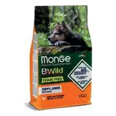 Monge Dry Dog BWILD Puppy & Junior begrūdis sausas maistas šuniukams su antiena, 2,5 kg
