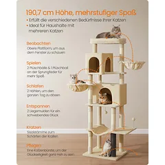 Kačių draskyklė 190,7 cm su dviem guoliais ir dviem urveliais — 3 nuotrauka