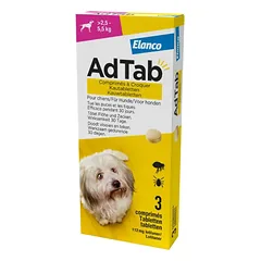 Šunų kramtomosios tabletės Elanco AdTab (2,5-5,5 kg, 1 tab.) photo