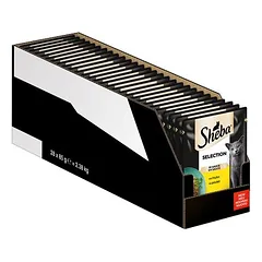 Sheba mišrių rūšių šviežio maisto maišeliai, drėgnas maistas katėms, ekonominė pakuotė Megapack 56 x 85 g — 2 nuotrauka