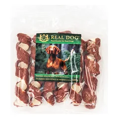 REAL DOG SNACKS žaliaminės odos spyruoklė su antiena, 500 g